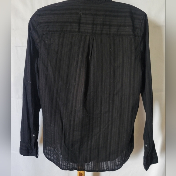 GAP Black Shirt Long Sleeve Button Down Collar Womens Small - Picture 7 of 9